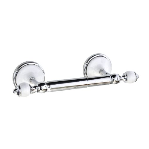 MODONA Toilet Paper Holder - White Porcelain & Chrome - Arora Series - 5 Year Warrantee