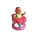 The New York Doll Collection Mini Bathtub Set of 6, - Mini Dolls with Infant Seat, Cradle, Highchair, Walker, and Swing for ages 3 and up.