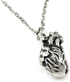 Small Anatomical Heart Charm Necklace Doctor Nurse Jewelry