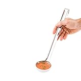 Stainless Steel Serving Ladle, Serving Spoon - Hook Handle - Commercial Grade - 4 Oz - 1ct Box - Met Lux - Restaurantware
