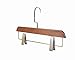 Beech Wooden Pant Skirt Hangers with 2-Adjustable Clips, Retro Finish, 3 Pack