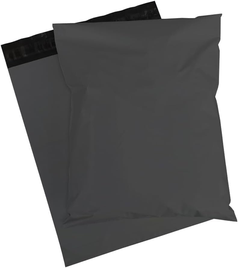 Tezraftaar® 100 x Polythene Mailing Bags 12" x 16" Grey Poly Postal Packaging Postage Shipping Mailers for Clothes