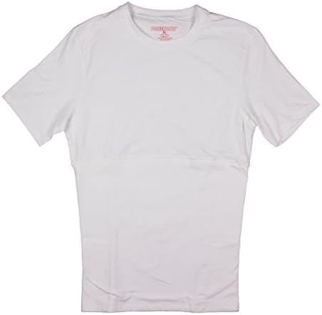 PowerBody Mens Back Support Slimming Shaping T-Shirt White M