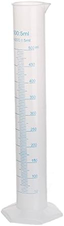 Mxfans 500ml Clear Plastic Kitchen Laboratory Measuring Double Graduated Cylinder Tube