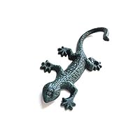 Grace Home Cast Iron Rustic Lizard Gecko Design Wall Hanger Vintage Design Hooks Keys Towels Hook Metal Wall Mounted Heavy Duty Moose Decorative Gift Idea