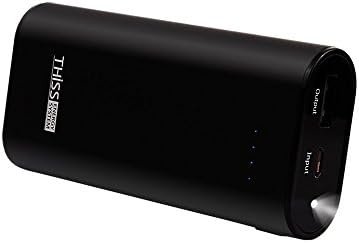 Power Bank Portable Charger 5000mAh (2.4A Output &amp; 2.1A Input) Palm Sized External Battery Pack Built in LED Flashlight for iPhone iPad Smartphones and Tablets(Black)