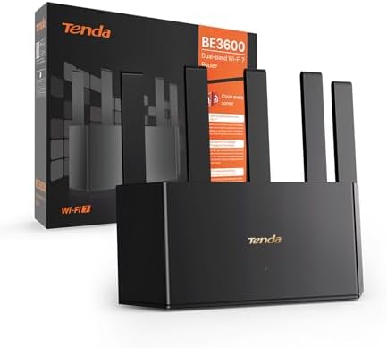 RE3L Routeur Wi-FI 7 BE3600 Double Bande, Wi-FI Maillé, Ports Gigabit WAN/LAN, 5 Antennes Verticales, 4K-QAM, MLO, NFC, VPN, WPA3, Contrôle par Application