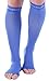 Doc Miller Open Toe Compression Socks, 20-30 mmHg, Toeless, Support Circulation, Shin Splints, Calf Recovery, Post Op, Knee High, Medical Grade, Blue Socks, Medium Size for Men & Women, Pair