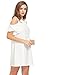 Milumia Women's Scoop-Neck Solid Sleeve Short Straight Dress, White, X-Large