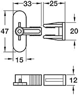 Catches And Latches Dummy Drawer Front Connector Permafix Block Cream White view 2
