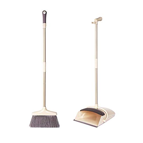 Windproof Long Comb Teeth Soft Hair, Single Non Stick Hair Windbreak Dustpan Sweeping Set for Home - Thumbnail 3