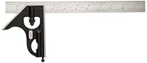 Starrett 33H-12-4R Forged, Hardened Steel Square Head With Regular Blade Combination Square, Smooth Black Enamel Finish, 4R Graduation, 12