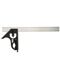 Starrett 33H 12 4R Cabezal cuadrado de acero forjado y endurecido con cuchilla de combinación regular Cuadrado, acabado de esmalte negro liso, graduación 4R, tamaño 12 in