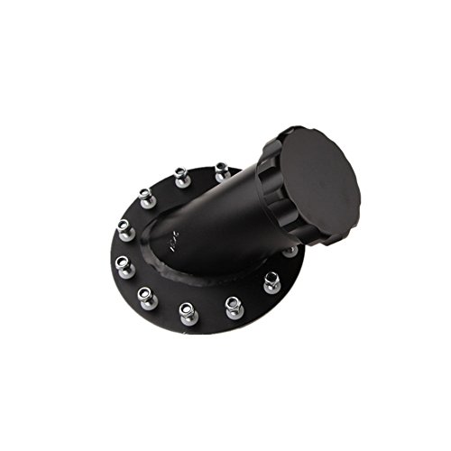 AdlerSpeed Billet Fuel Cell Fast Fill Filler Neck 45 Degree 12Bolt Flange Aluminum Black US