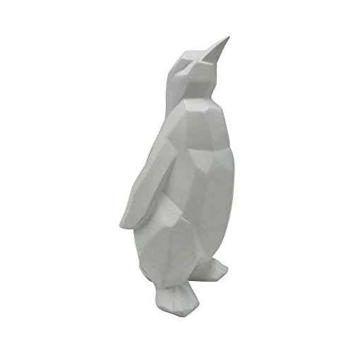 Wildlife Collection 7" Penguin Tabletop Decorative Figurine, 3D Paper Folding Effect Finish, White, Polyresin