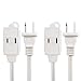 Uninex AC06WHTNV Household Extension Cord with Sliding Safety Covers, White, 6-Foot, 2-Pack
