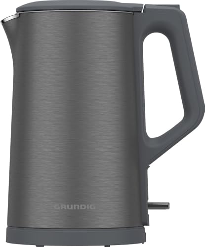 Grundig - WK 7340 Wasserkocher - 2150 Watt Leistung - Edelstahl-Heizelement - 360° Basis - Abschaltautomatik und Trockengehschutz - 1,5 Liter Kapazität - Design in Dark Inox