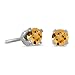 3 mm Petite Round Genuine Citrine Stud Earrings in 14k White Gold