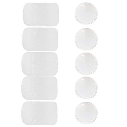 viaky 10 Packs Anti-Slip Gel Pads Fixate Sticky Cell Pads Non-Slip Gel Mat Sticky Auto Gel Holder,Can Stick to Cellphone, Pad, Keys,Glass, Mirrors, Whiteboards, Metal (Clear) ...