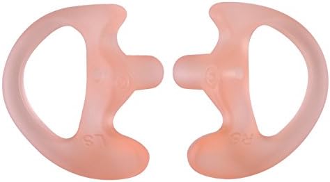 KEYBLU Universal Replacement Soft Silicone Open Ear Insert Earmould for Two Way Radio Earpiece Earmold Coil Tube Audio Kits UV-5R UV-B6 BF-888S UV-B5 (Carnation, 1 Pair Medium)