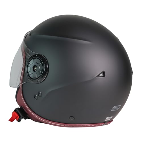 ORIGINE ECE 22.06 Approved Jet Motorcycle Helmet, Lightweight and Compact Urban Scooter Helmet with Long Transparent Visor