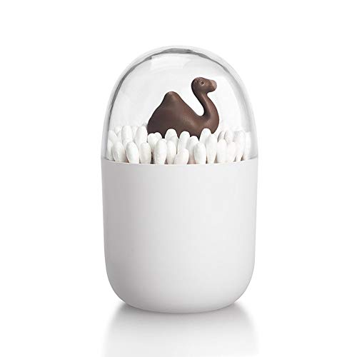 Lanlan Swab Storage Box Cotton Swab Holder Organizer, Dustproof Table Decorative Toothpick Cotton Swab Storage Box Animal Camel