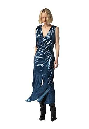 EQUIPMENT Womens Zoe Maxi in Deep Lagoon Dress, Deep Lagoon, 4 US