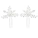 Yean Pearl Bride Wedding Hair Pins Silver Leaf Bridal Hair Pieces Hair Accessories Party Hair Clips for Women and Girls (Pack of 2)
