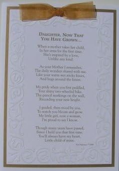 "Daughter, Now That You Have Grown" Greeting Card