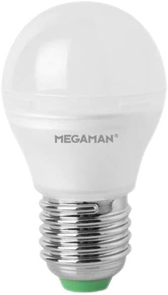 MEGAMAN R9 Classic Opal Dimmable Golf Ball LED Lamp, E27, 5.5 Watt 4000K Colour Temperature, Warm White