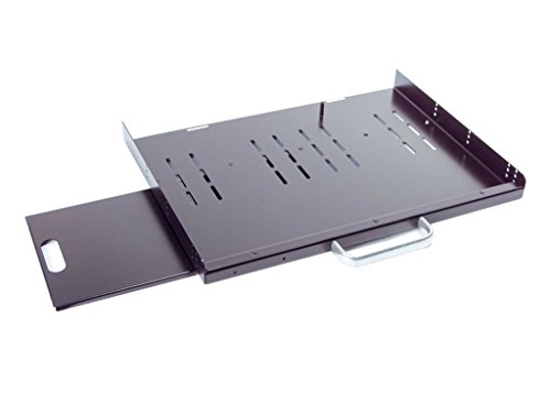 1U Compact rack mount keyboard drawer with retractable mouse pad for right or left hand operator supports 4 post 24" to 30" deep 19-inch wide rack cabinet - Thumbnail 7