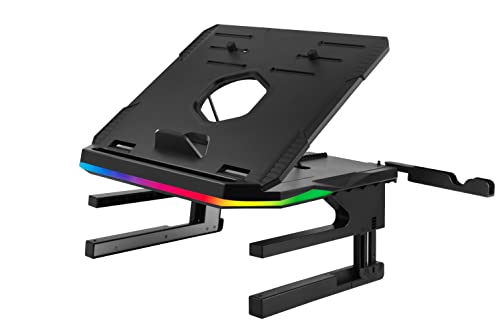 ENERMAX ELS001 Laptop-Monitor, ergonomisch, drehbar, 360 °, faltbar, bis zu 3 Geräte, max. Belastung 10 kg, Schwarz