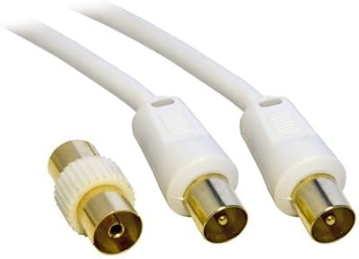 AQUARIUS PC Arena Coaxial TV/AV Aerial Cable Male to Male 3m + Coupler