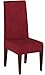 SureFit Stretch Pique Short Dining Room Chair Cover, Dining Chair Cover with Bottom Elastic for a Secure Fit, Removable & Machine Washable, Garnet