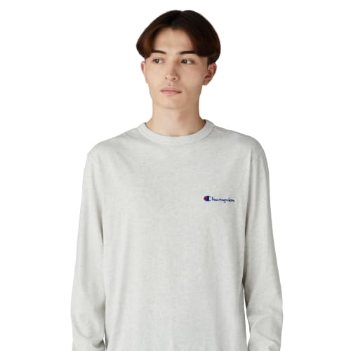 ロングTシャツ 長袖 丸首 綿100% 刺繍 スクリプトロゴ ロングスリーブTシャツ ベーシック C8-W420Z-810-L