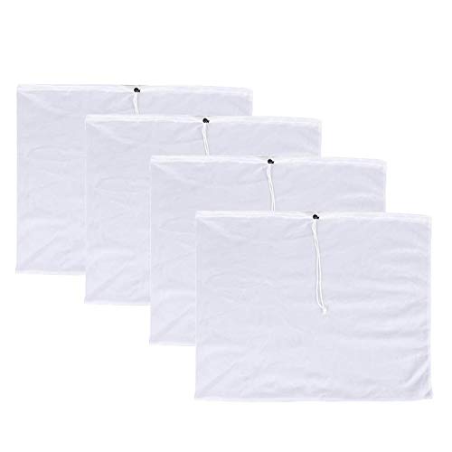 Plomevry 4 Pack Brew Bags -Reusable Mesh Bag for Fruit Cider Grape Wine Drawstring Straining Brew in a Bag 38X42cm
