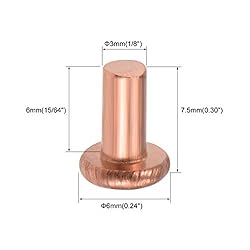 uxcell 100Pcs Copper Solid Rivets, 1/8" x