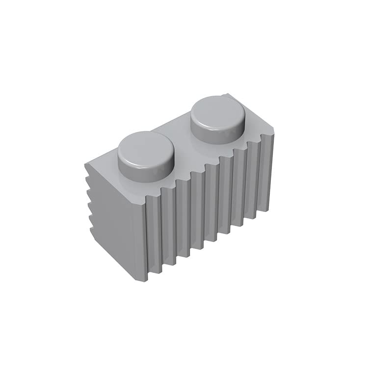 Classic Building Bulk Brick 1x2 with Grille 100 Pieces, Compatible with Lego Parts and Pieces 2877 (Colour: Light Grey)