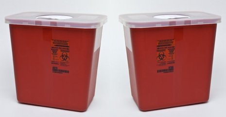 Kendall Sharps Container with Rotor Lid - 2 Gallon by KENDALL HEALTHCARE (2)