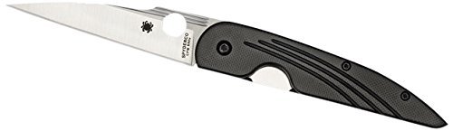 Spyderco Des Horn Smooth-G-10 Plain Edge Knife, Black