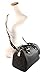 MICHAEL Michael Kors Womens Grayson Faux Leather Satchel Handbag Black Large