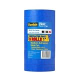 3M Scotch-Blue 2090 Safe-Release Crepe Paper Multi-Surfaces Painters Masking Tape, 27 lbs/in Tensile Strength, 60 yds Length x 1" Width, Blue (Pack of 9)