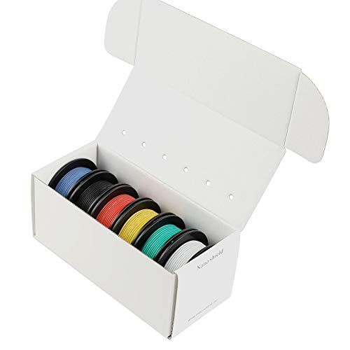 image for Hook-up Stranded Wire 24 AWG with UL3132, Nano Shield 6 Colors (26ft E