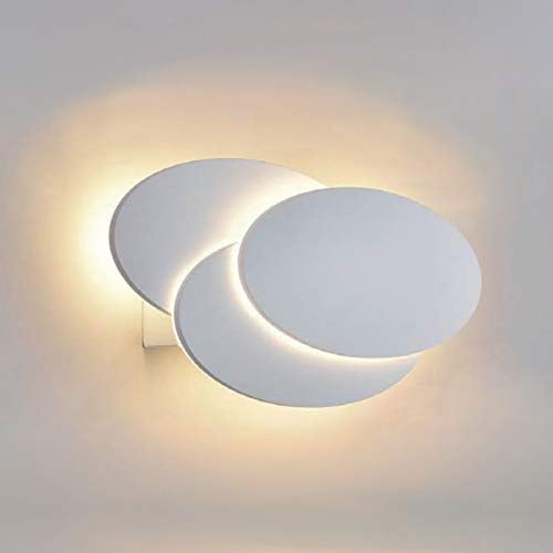 Biard Piran Round Layered Backlit 12W LED White Indoor Wall Washer Light - Natural White (4000K)