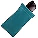 MyEyeglassCase Soft Sunglasses Case Squeeze Top | XL glasses case with Cleaning Cloth | Passport Holder Pouch | Earbud and Phone Charger Storage (CT8 Turquoise)