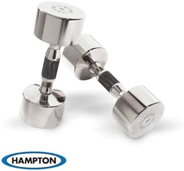 Hampton 40 lb. Solid Steel Hard Chrome Dumbbell w/ Ergonomic urethane inlaid handle, pr.