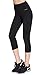 Aenlley Women's Activewear Yoga Pants High Rise Slim Fit Tights Cropped Capris Color Black of 2 Size M