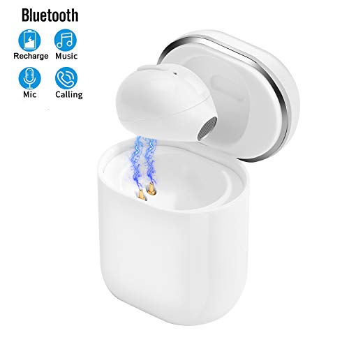 Mini Bluetooth Headphone Wireless Earbuds True Stereo Headset With Charging Case Built-in Mic Invisible Earpiece V4.2 IPX4 Sweatproof with 4h HD calls and Premium sound for iPhone iPad Samsung Android