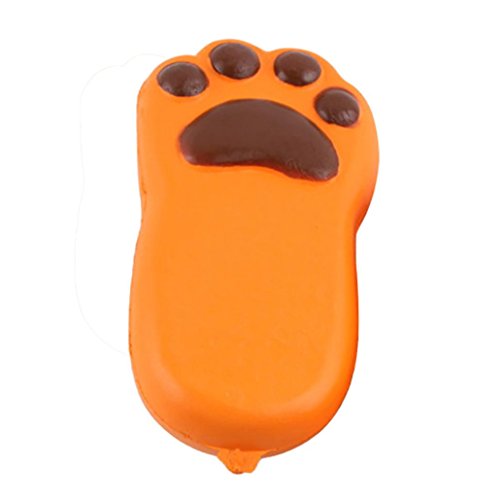 Slow Rising Squishy, Auwer Creative 13CM Soft Cartoon Pet Foot Squeeze Kawaii Vent Toy Relieve Stress Cure Novelty Kid Gift Phone Straps Chain Charm Collect Decor(Orange)