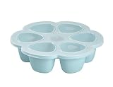 BEABA Silicone Multiportions Baby Food Tray, Oven Safe, Made in Italy, Sky, 3 oz